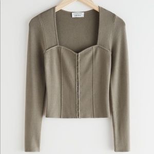& OTHER STORIES Bustier Corset Taupe Sweater S